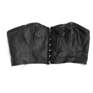 Sparkle and Fade Faux Leather Crop Corset